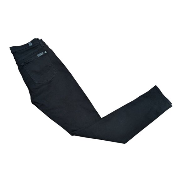 7 For All Mankind Womens High Waist Ankle Gwenevere Skinny Jeans Black Size 28 - Picture 1 of 9